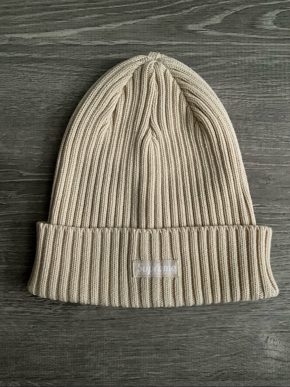 Supreme SS24 Overdyed Beanie Cream NWOT Sold Out